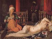 Jean-Auguste Dominique Ingres lady-in-waiting and bondman oil painting on canvas